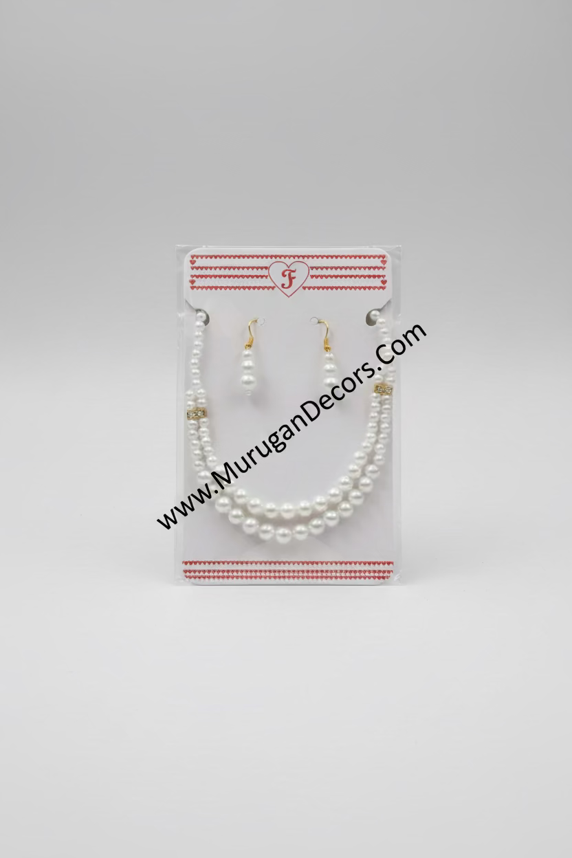 Buy Kids Krishna Pearl Necklace Haram & Earring Set – costume jewelry for Janmashtami fancy dress & Krishna Jayanthi. Ships across USA.