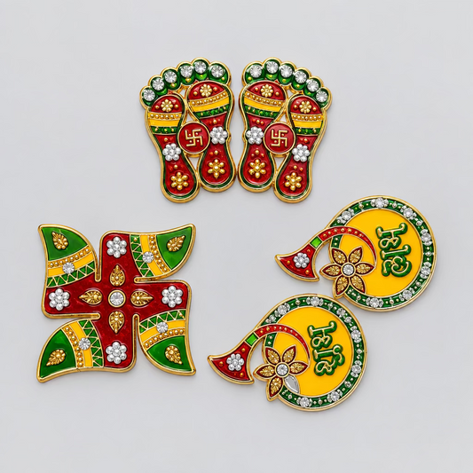 Acrylic Rangoli for Diwali, Navratri & Golu Festival – 7 Inch Reusable Decorative Rangoli  | Festival Decoration & Return Gift USA