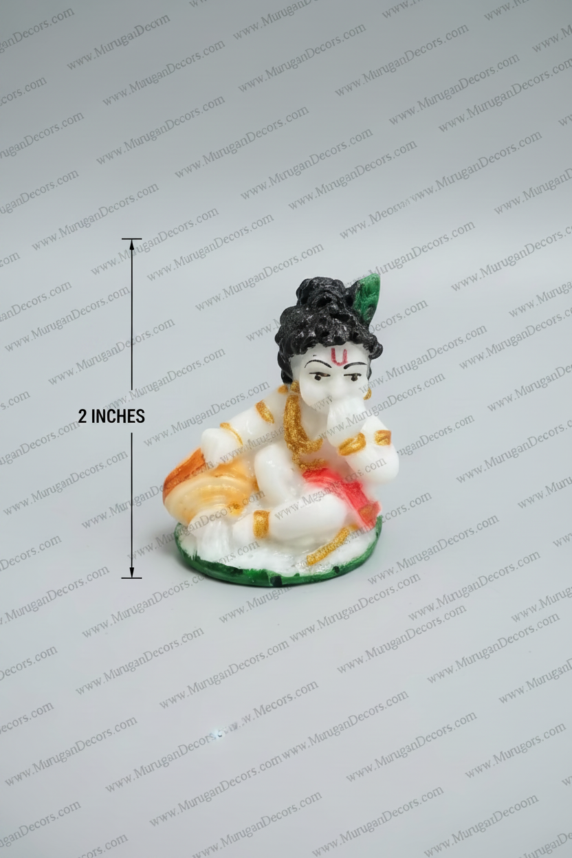 Marble Stone Baby Krishna / Laddu Gopal Statue (2 Inch) – Janmashtami, Krishna Jayanthi, Housewarming Return Gift | Decorative Pooja Idol