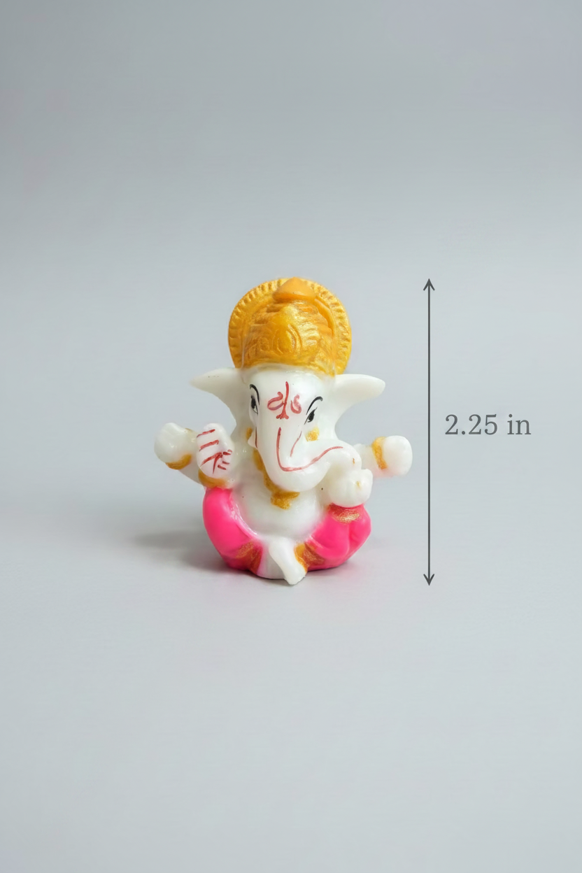 Marble Stone Lord Ganesha Statue (2.25 Inch) – Ganesh Chaturthi, Housewarming & Festival Return Gift | Decorative Pooja Idol