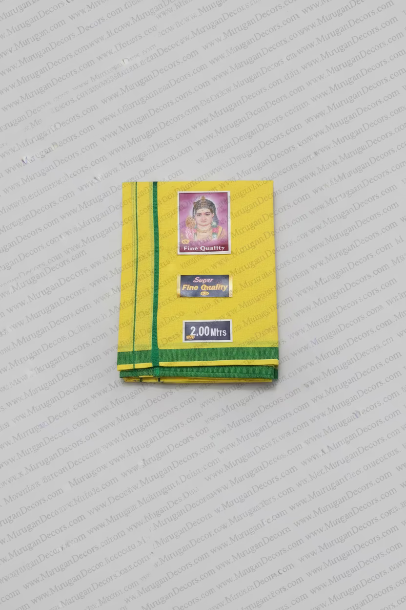Shop Traditional Yellow Color cotton dhoti / Vesti in USA at  MuruganDecors