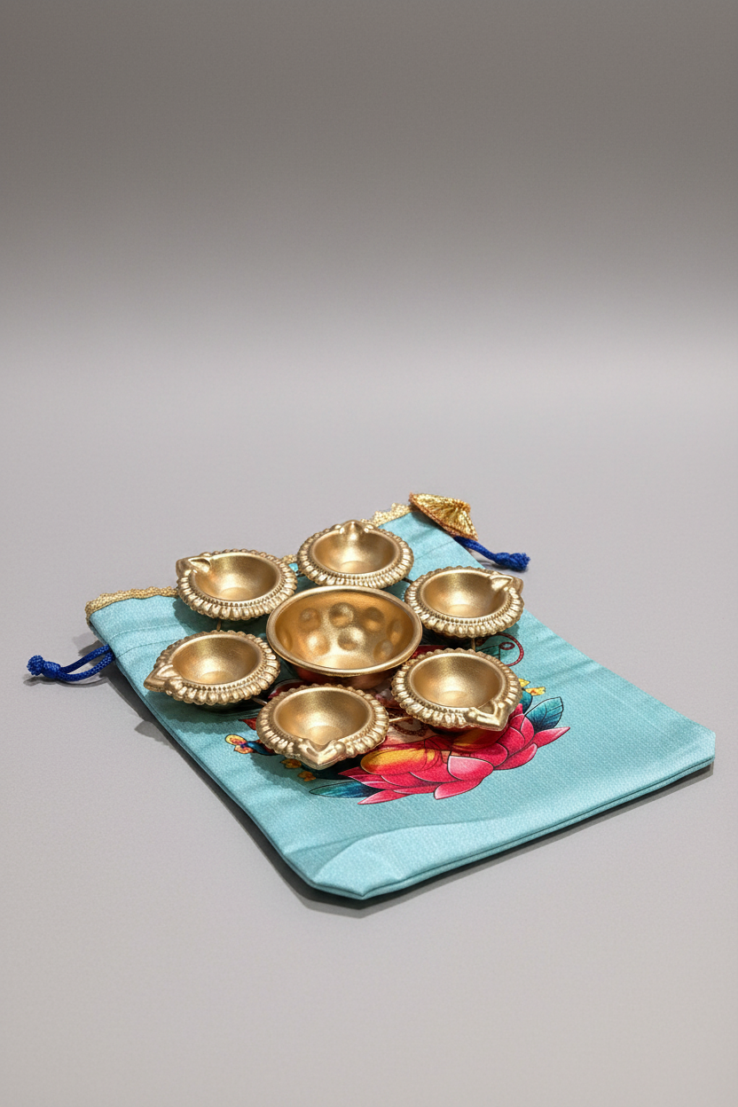 Shop 7 inch metal Urli Diya for Ganesh Chaturti , housewarming poojs festival return gifts online USA , MuruganDecors