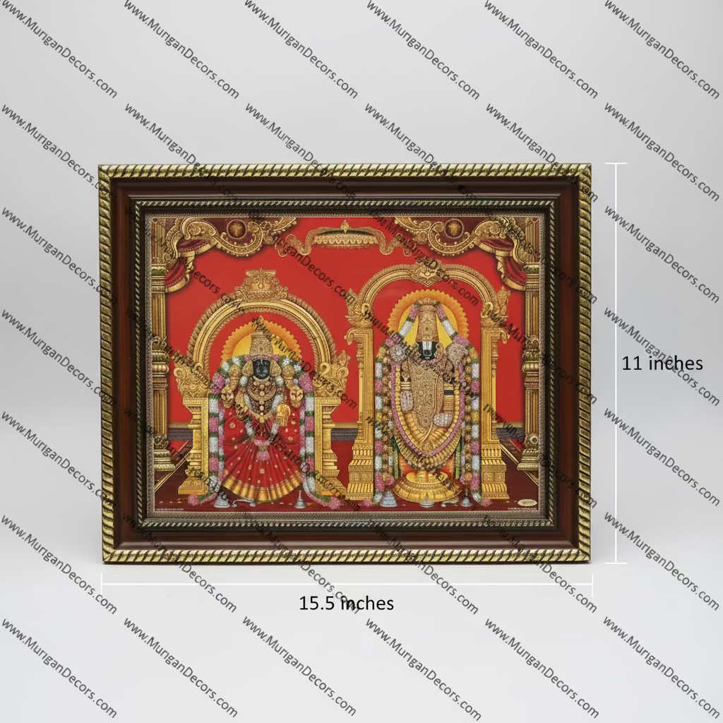 Shop Hindu Deity  Lord Balaji with Wift /Padmavathi ambal god frame in USA at MuruganDecors