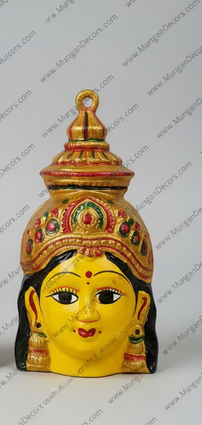 Buy Varalakshmi amman Face 7inch 3.5 inch 106 gms , ammavaru face,Lakshmi face in USA at Murugan Decors
