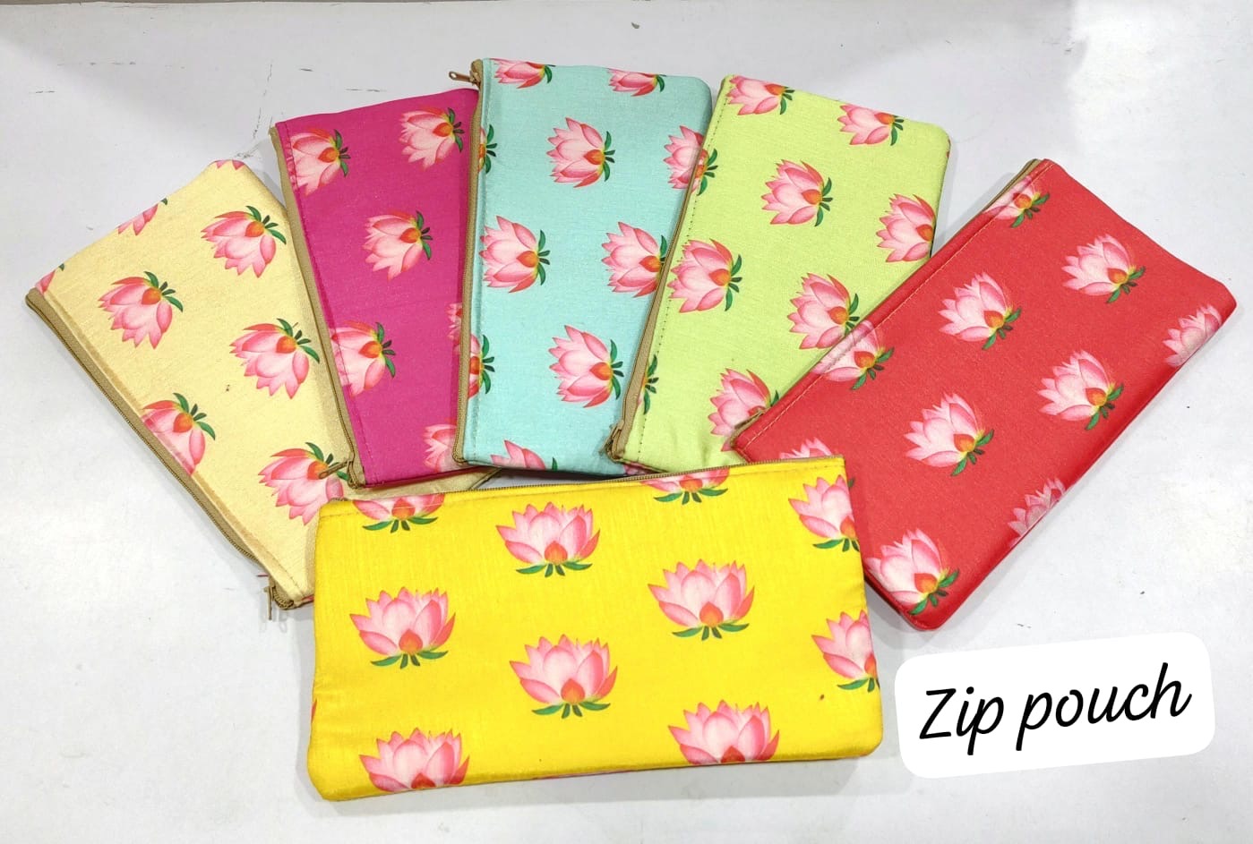 Shop all Silk zip pouches with floral patterns for return gifts and Pooja Favors