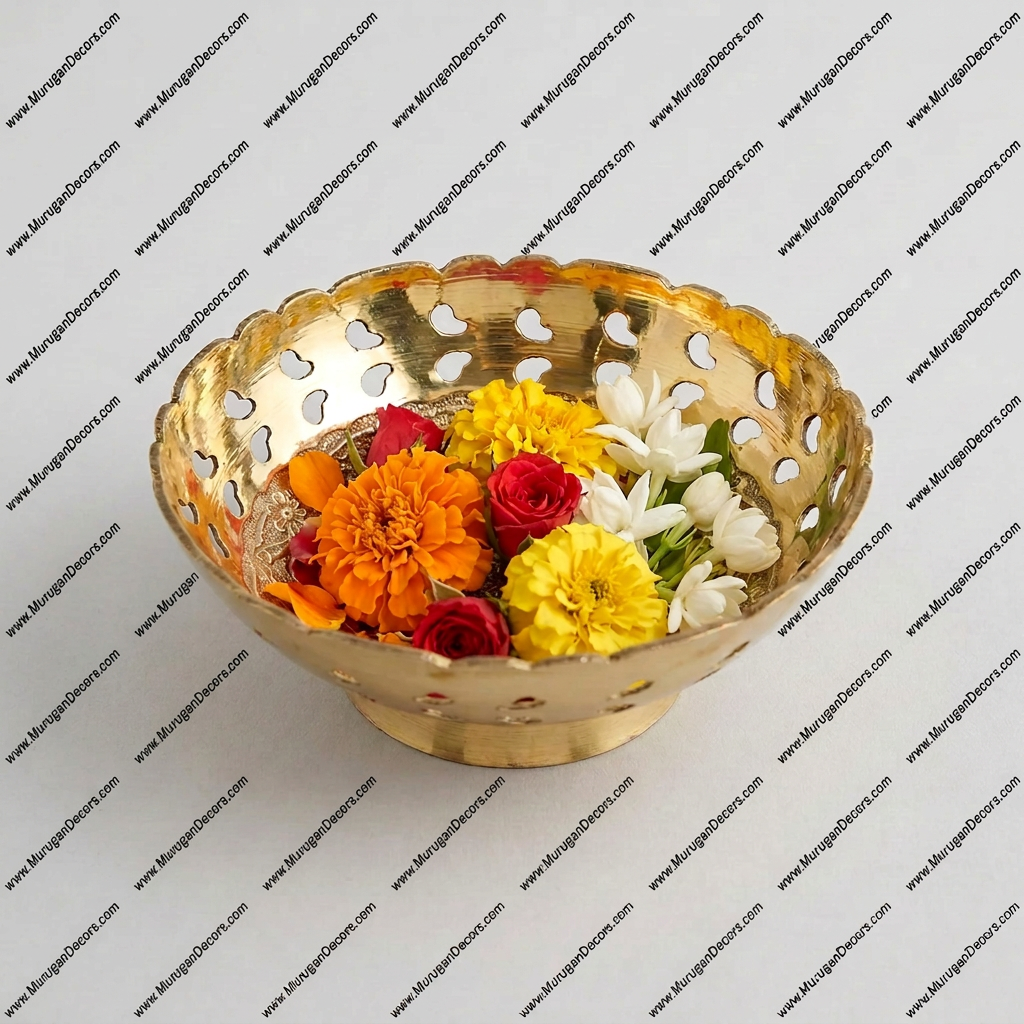 Shop brass flower Urli for diwali gifts and decoration in USA at MuruganDecors