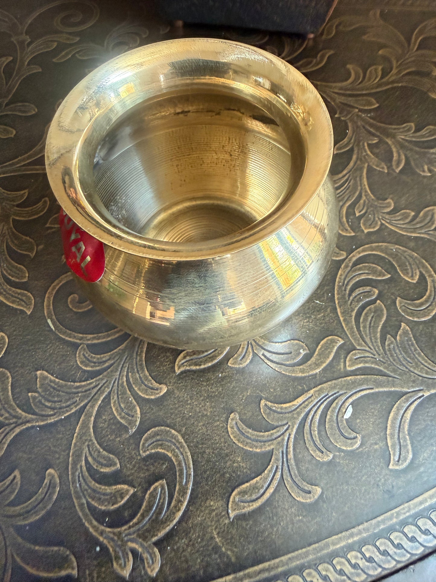 Brass Kalash / pooja kalasham / (3 * 3) Inches | puja lota for puja rituals-Traditional Hindu Lota for Prayer – Spiritual Decor , Housewarming Gift