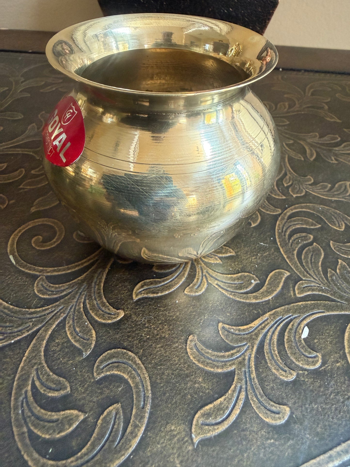 Brass Kalash / pooja kalasham / (3 * 3) Inches | puja lota for puja rituals-Traditional Hindu Lota for Prayer – Spiritual Decor , Housewarming Gift