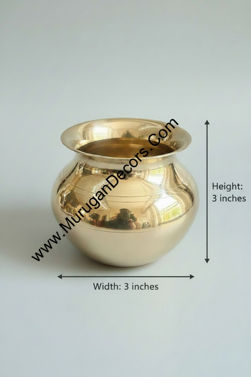 Shop Brass pooja Kalash 3 inch onlin USA at MuruganDecors