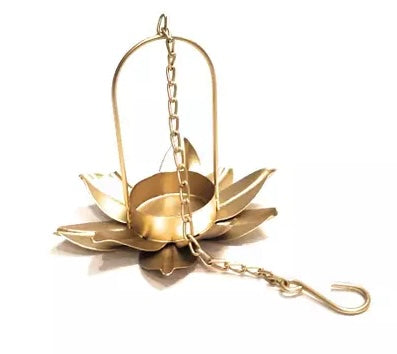 Metal Lotus Hanging Tealight Candle Holder for Diwali & Christmas decoration in USA at MuruganDecors