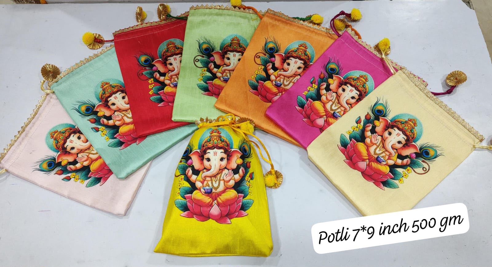 Shop all return gift silk potli bags 9 by 7 inches for Diwali , Housewarming,Varalakshmi Pooja ,Indian Wedding in USA at MuruganDecors
