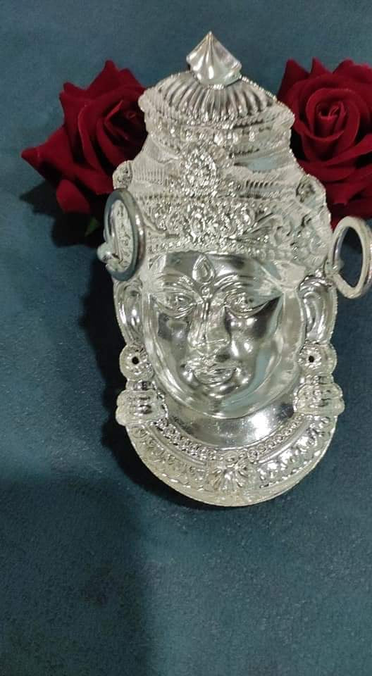 Buy German silver white metal Varalakshmi amman ammavaru face in USA at MuruganDecors