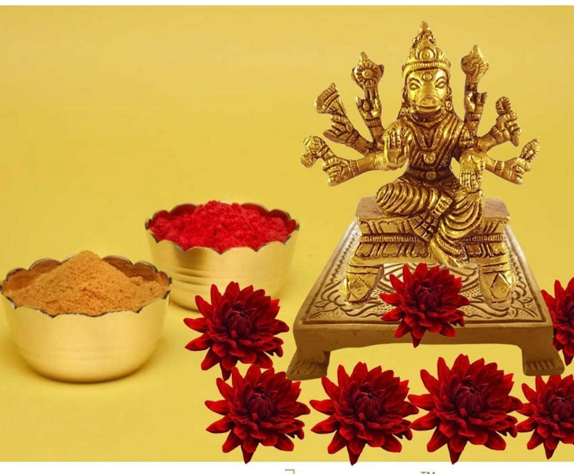 Brass Antique Finish Swamy Stand/Brass Traditional Pooja Chowki/Pooja Stand/Pooja Décor/Puja Mandir Décor/Samy Peedam/Chowki with Good Engraving Work 5 x5 CM