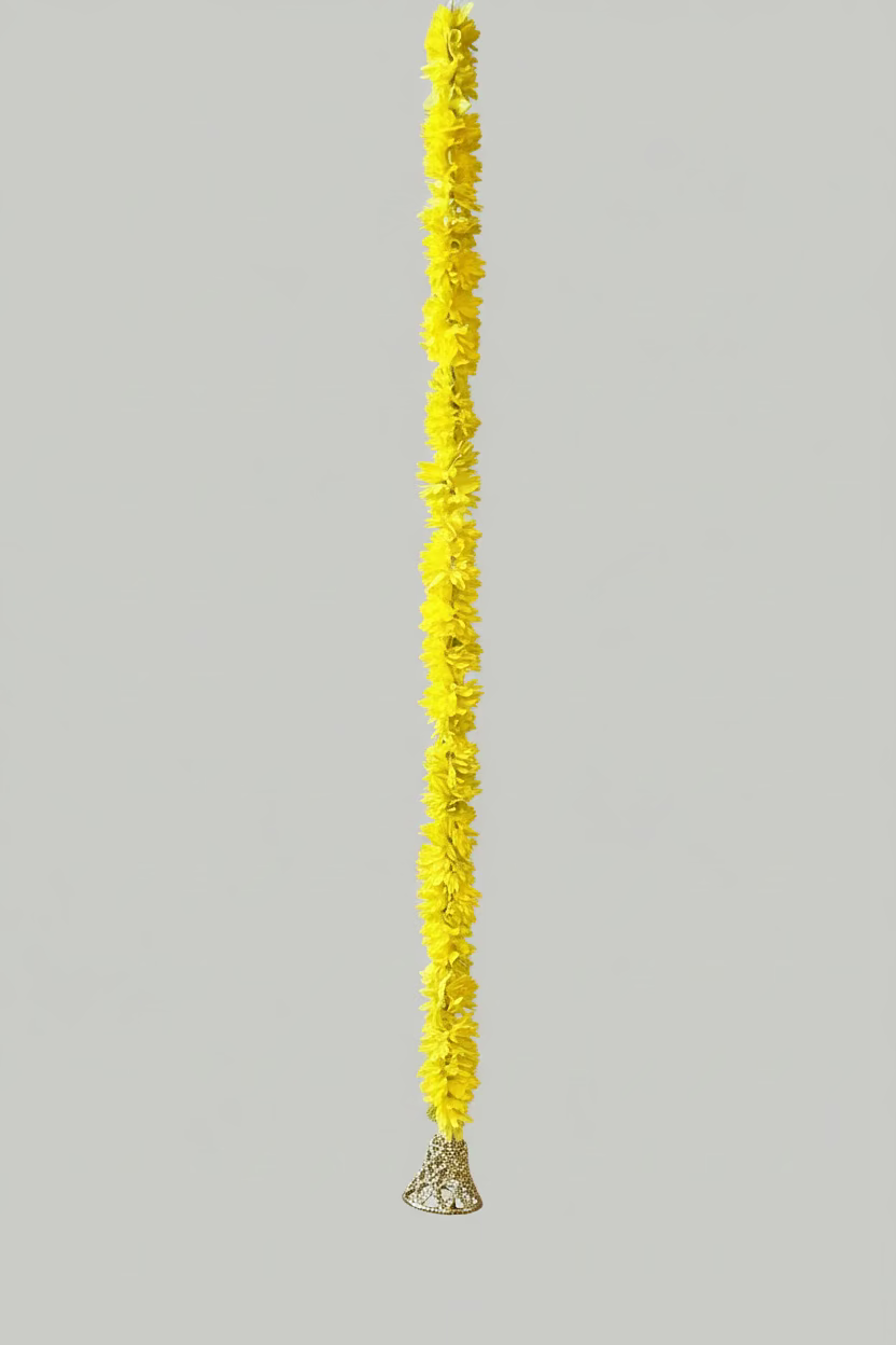 Jasmine Artificial garland with bell Decor / garland strings/ Pooja Decor / Indian Pooja Decor / Artifical Flower Decor / Flower Pooja Decor/ Ganesh Pooja Decor