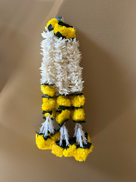 Marigold and Jasmine flower Decor / garland strings/ Pooja Decor / Indian Pooja Decor / Artifical Flower Decor / Flower Pooja Decor/ Ganesh Pooja Decor