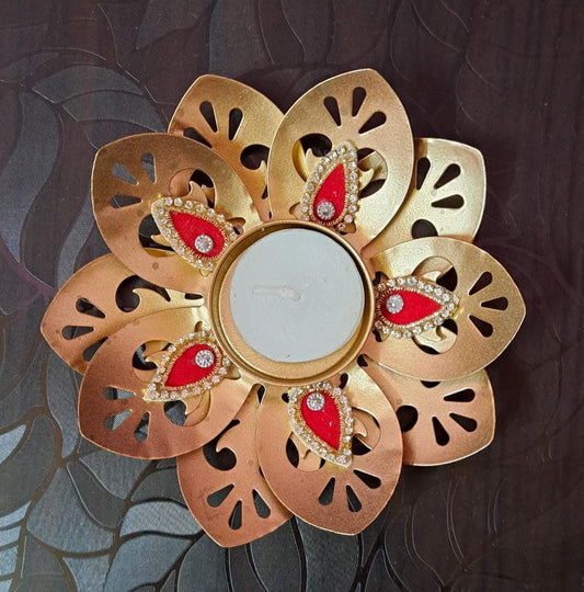 Handcrafted Metal Urli Bowl with Butterfly Diyas for Floating Flowers & Tea Light Candles – Perfect for Home,Table Decor, Housewarming |Diwali Return Gifts|Decors |( 7-Inch )