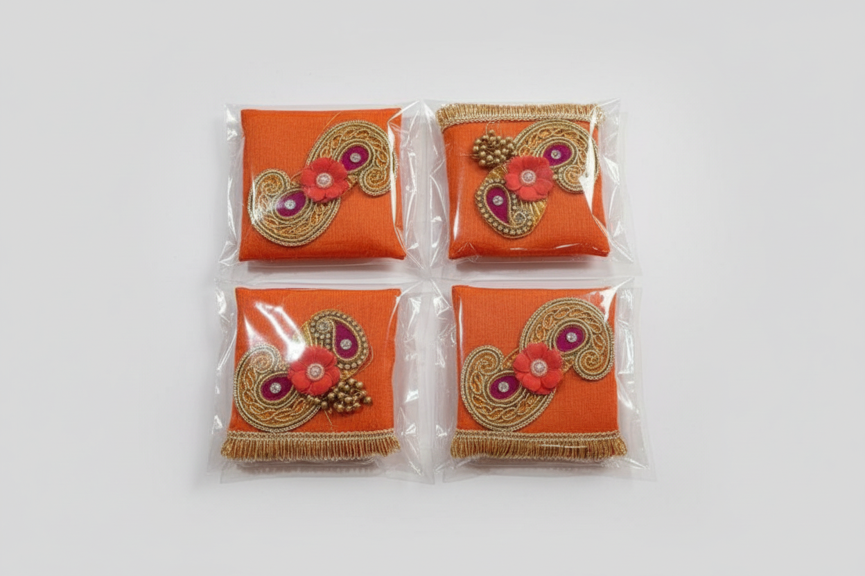 printed mini Silk Potli Bag | Embroidered Design | Indian Wedding Return Gift Pouch|silk threaded potli bags | Indian Wedding Favor, Diwali Return Gift |Favors Housewarming Gifting | silk return gift bags| Housewarming Gifts |Traditional Return Gifts