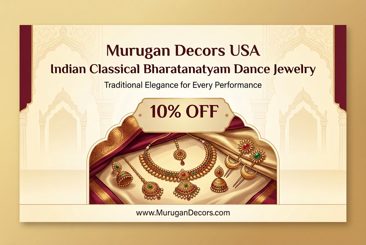 Banner with Murugan Decors USA heading and no discount code