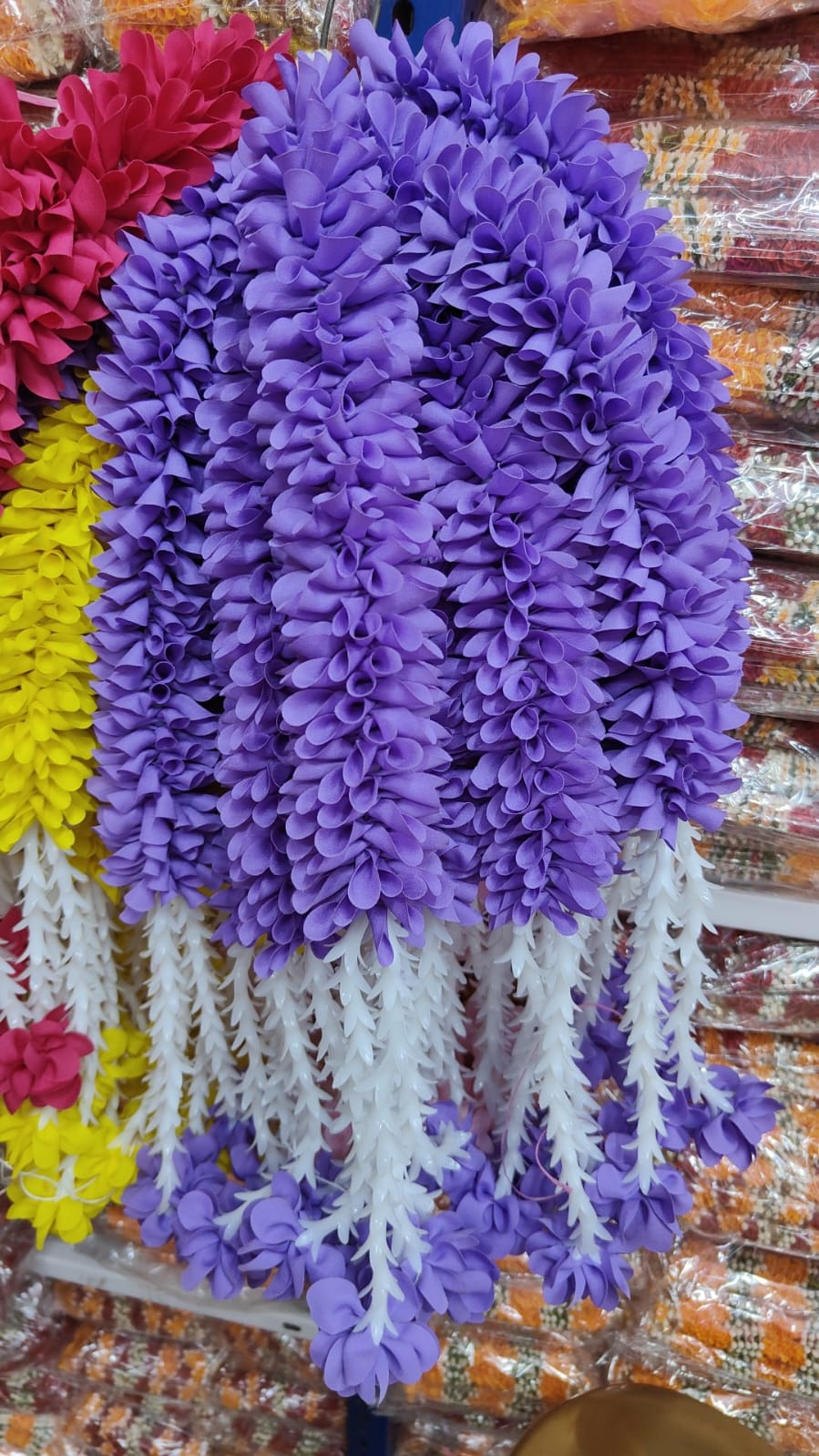 Jasmine Artificial garland Decor / garland strings/ Pooja Decor / Indian Pooja Decor / Artifical Flower Decor / Flower Pooja Decor/ Ganesh Pooja Decor