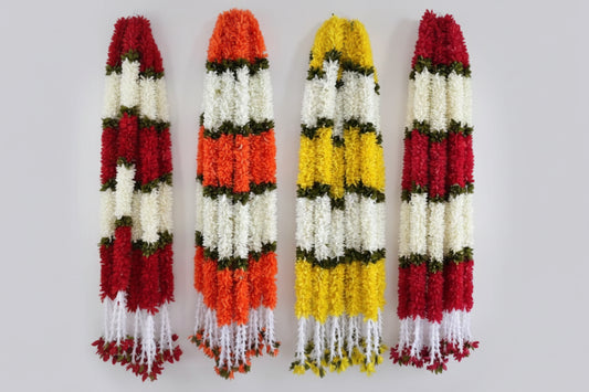 4 feet Lilly garland for housewarming decoration backdrop garlands(count-1)|Haldi decorations|wedding and diwali garlands