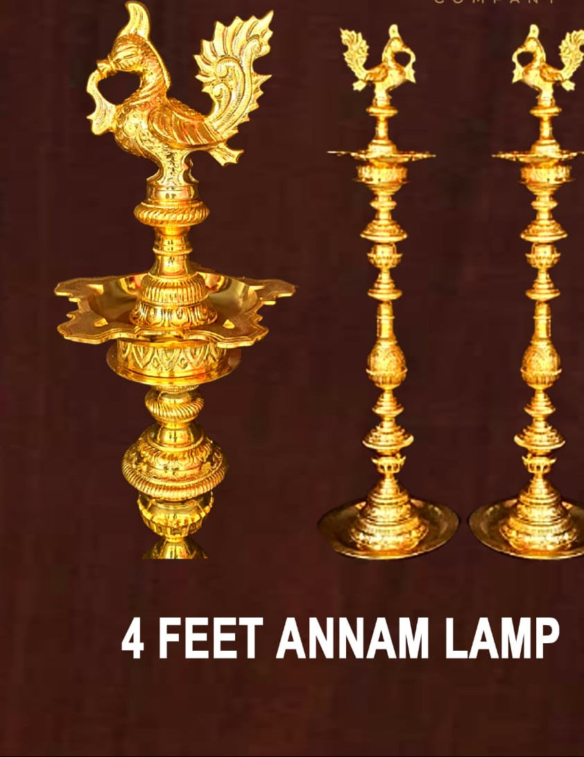 brass peacock kuthu villakku| Annam Lamp|brass standing lamp Brass Annam Kuthuvilakku Oil Lamp | Traditional Indian Pooja Vilakku