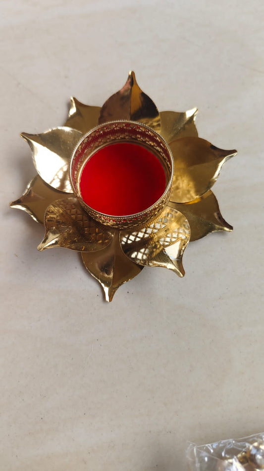 Gold lotus metal Indian Tealight Candle Holders, Diwali Candle Holder, Christmas Decorations, Christmas Decor, Tea Lights Holder, Navrathri Varalaxmi Wedding, Pooja Return Gift, Housewarming Diya