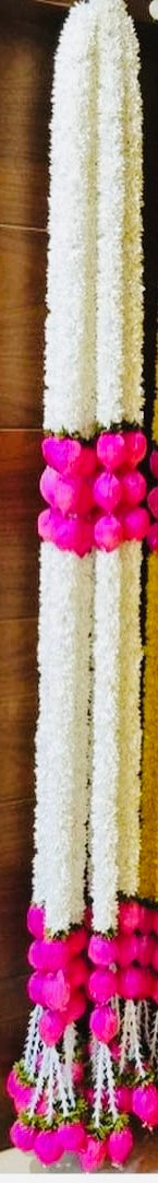 Murugan Decors pink lotus buds garland hanging 6 feet artificial garlands for Diwali , Housewarming pooja festival decoration
