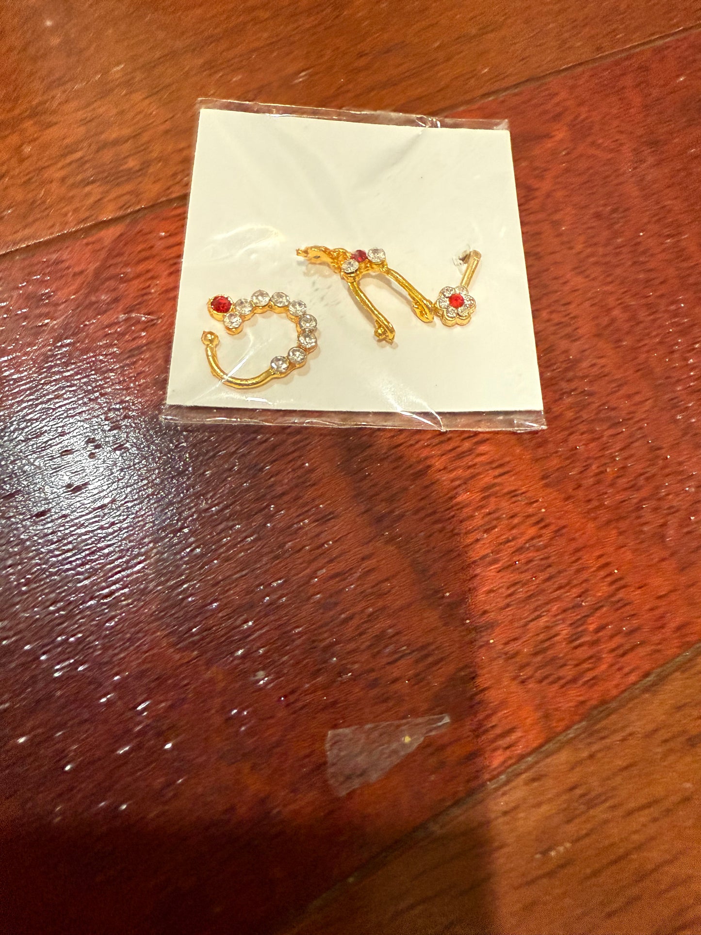 Red Kemp Temple Indian Jewelry nose ring Nath Nathni Nathu Bullakku | Bharatnatyam, Kuchipudi, Weddings | Classical Dance Jewelry