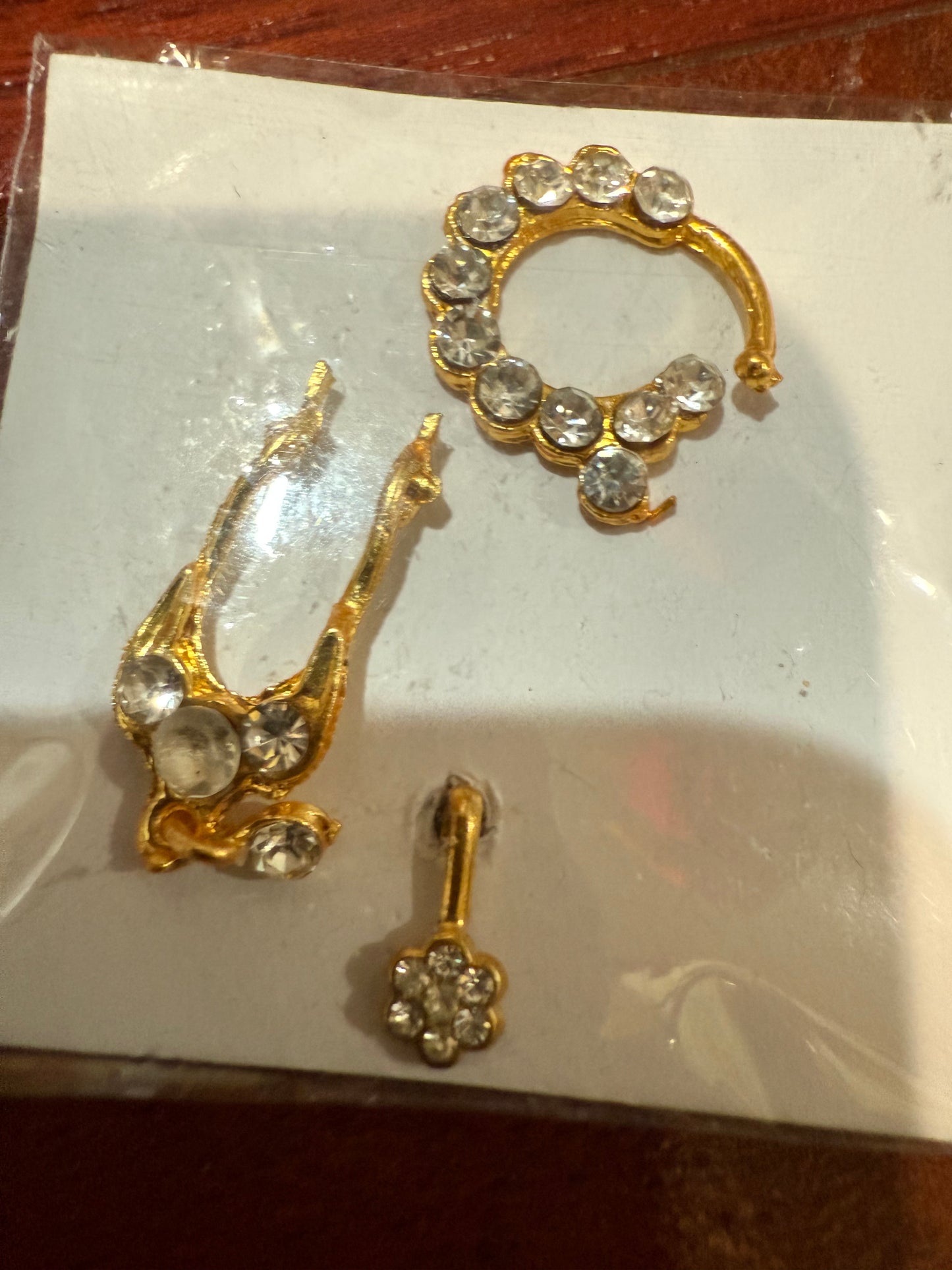 Red Kemp Temple Indian Jewelry nose ring Nath Nathni Nathu Bullakku | Bharatnatyam, Kuchipudi, Weddings | Classical Dance Jewelry