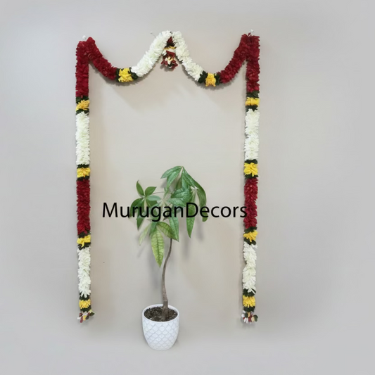 Main entry Door Toran | Handcrafted Artificial Flower Garland for Diwali, Indian Housewarming & Pooja Decor | Door Thoran Indian Decorations for Entrance / Indian Pooja Decor|Bandanwar for door