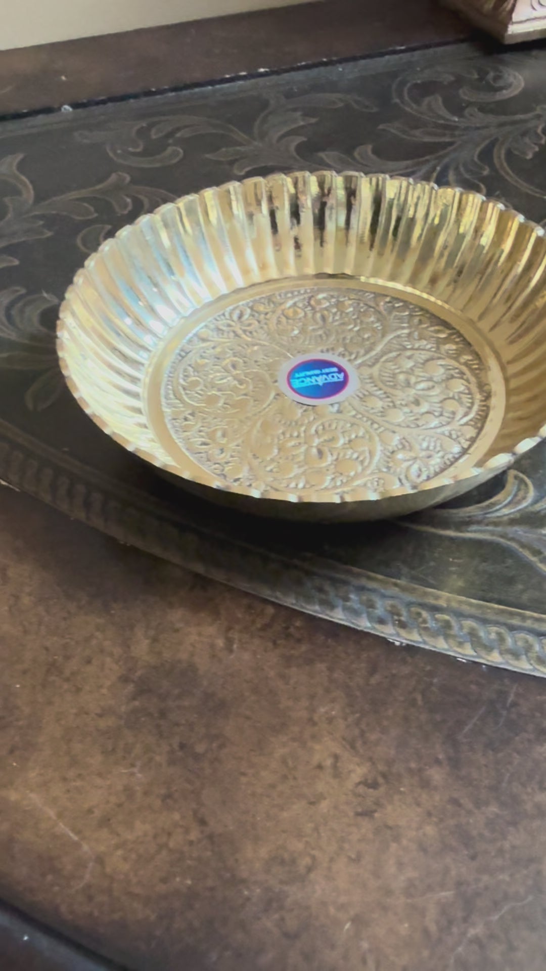 Murugan Decors Decorative Pheldar Brass Tray | Brass Pooja Plate|4 inches|Pooja Thali| Pooja Bowl | Pooja Favour | Housewarming Return Gifts brass Pooja tray for home
